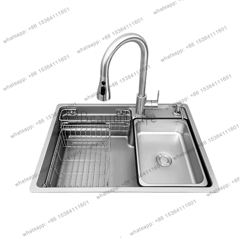 304 stainless steel harbor sink large single tank thickened 4MM rice grain embossed kitchen
