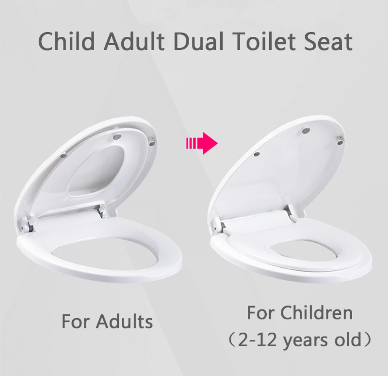 Double-layer Children\'s Toilet Training Toilet Seat Child Potty Training Cover Anti-fall Toilet Cover Slow-closing Travel Potty