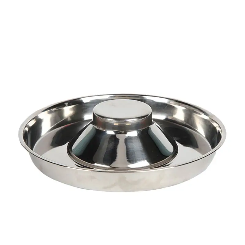 Pet Stainless Steel Dog Bowl Puppy Litter Food Feeding Dish Weaning SilverStainless Feeder Water Bowl Pets Feeder Bowl and Water