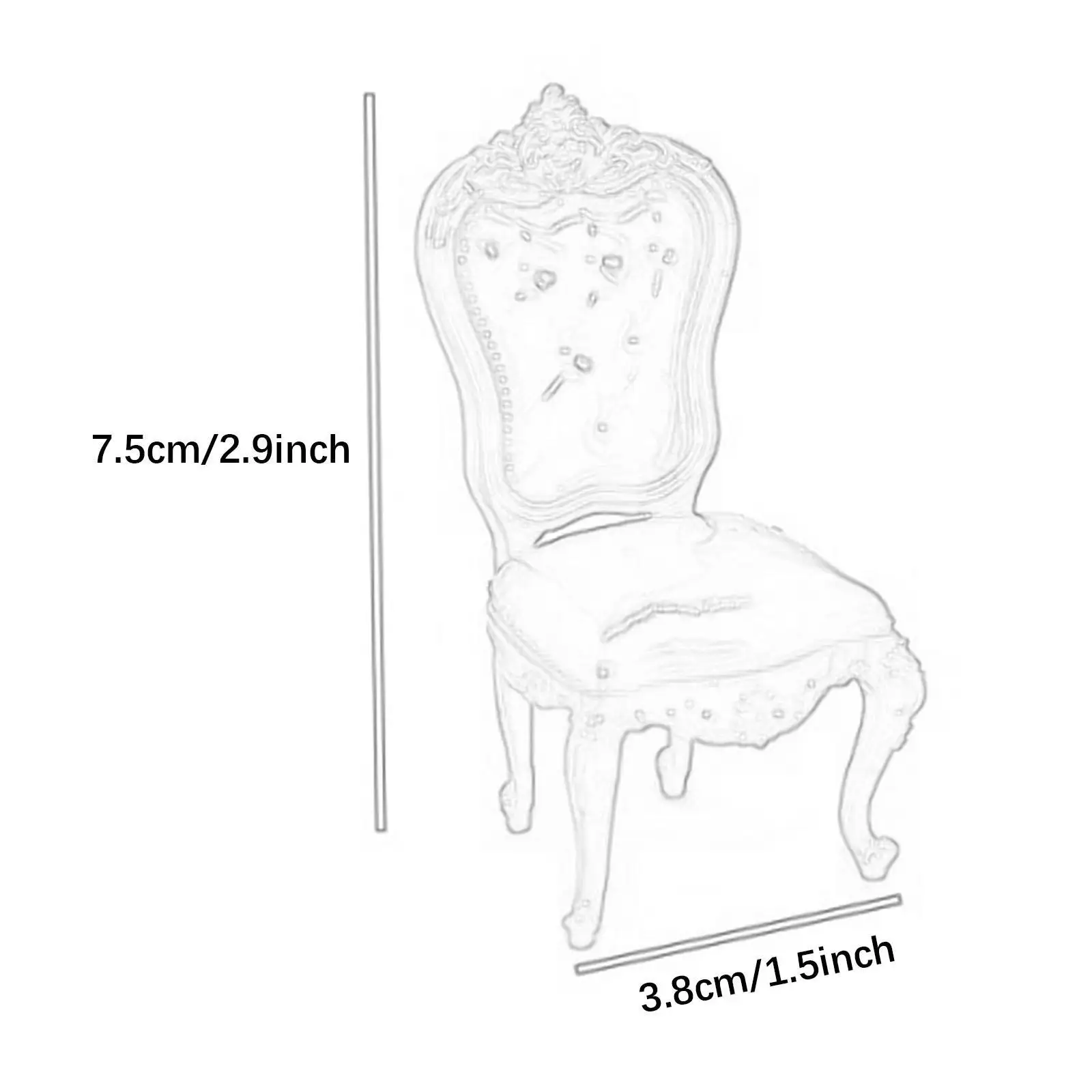 1/12 Tiny Vintage Chair Craft voor Micro Landscape Miniatuur Scène Decoratie