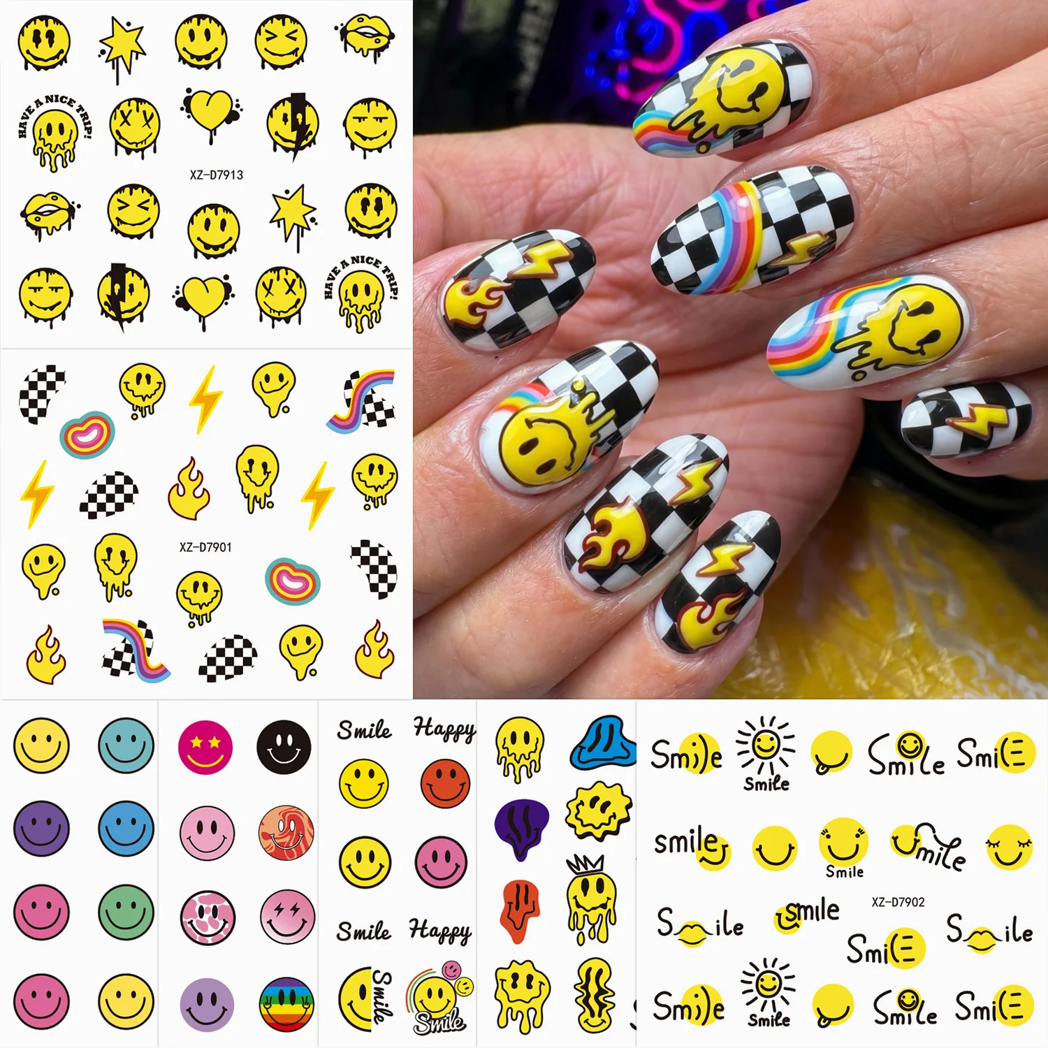 30 Stück Niedliche Hunde Katzen Tier Hasen 3D Cartoon Relief Selbstklebende Nagelkunst-Aufkleber Süße Welpen Kätzchen Stern Maniküre – Detail 16