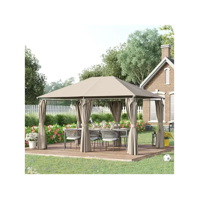 

Альтанка из перголы для патио с навесом и боковыми шторами для пространства на открытом воздухе