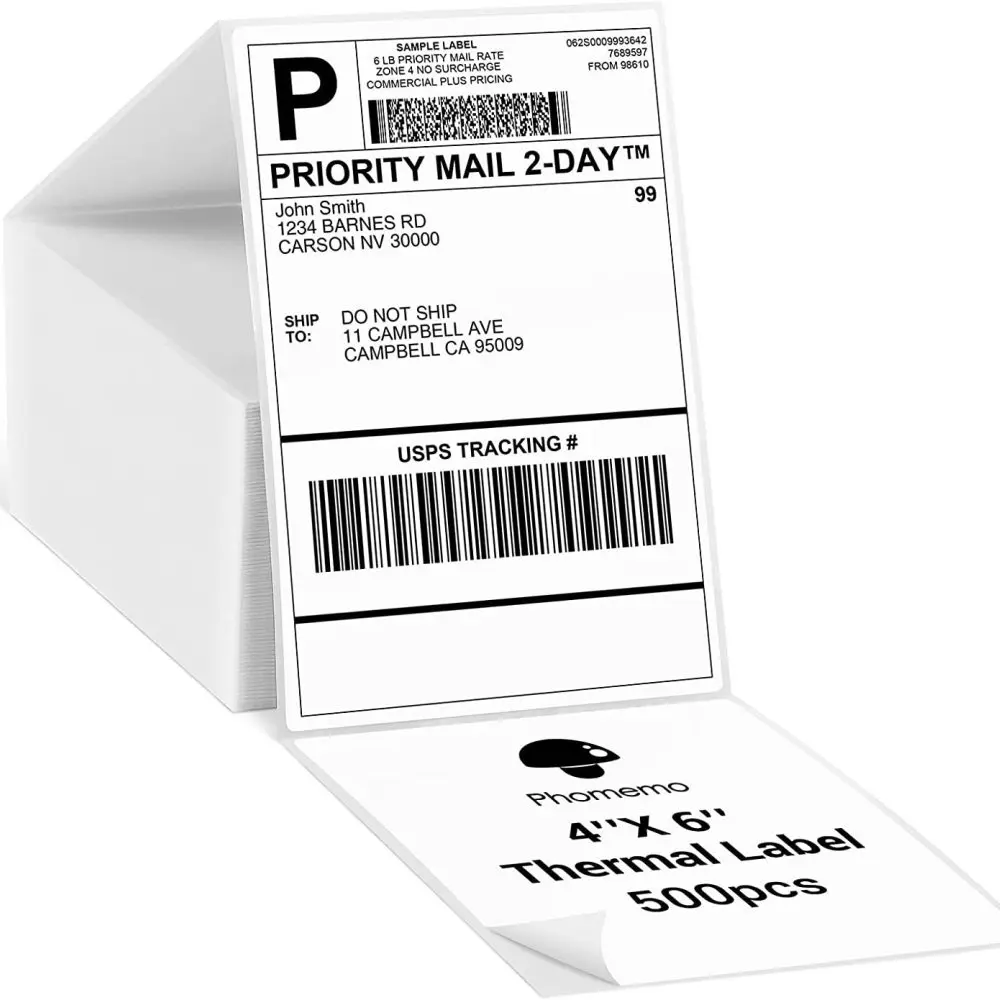 Premium Adhesive Thermal Labels For Phomemo Shipping Mailing Stickers Waterproof Barcode Address Tags Office Logistics