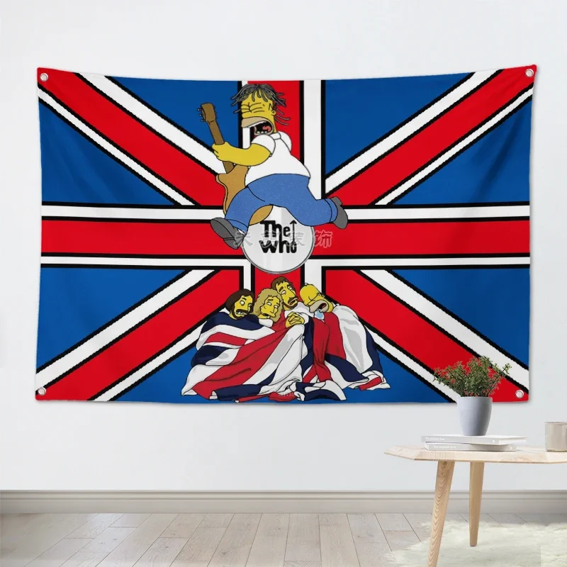 THE WHO Rock Band Hanging Art Waterproof Cloth Polyester Fabric 56X36 inches Flags banner Bar Cafe