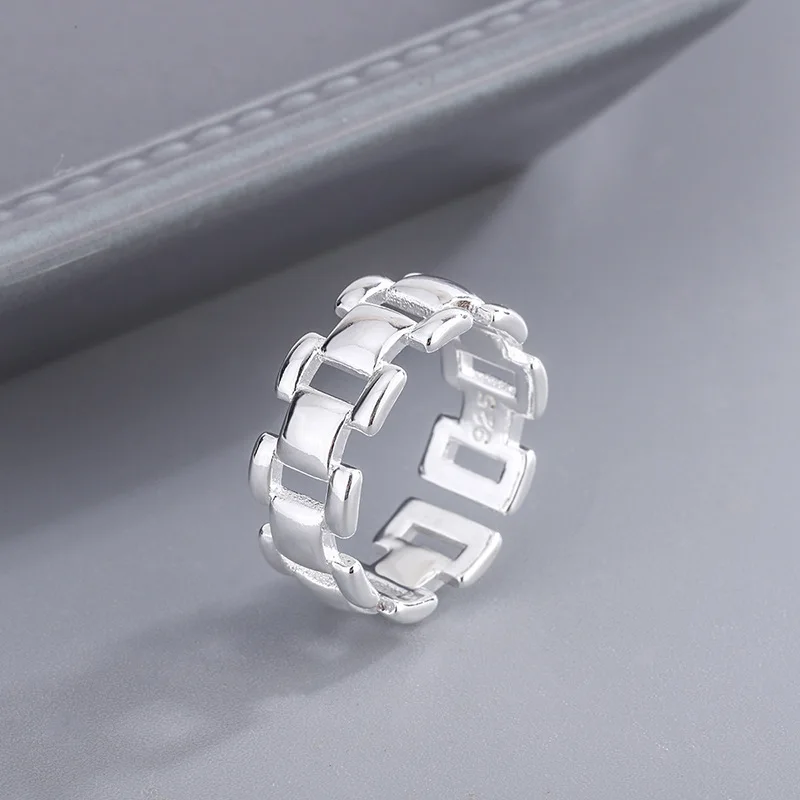 

925 Sterling Silver Chain Rings For Women Vintage Aesthetic Luxury Fine Jewelry Engagement Accessories Jewellery Argent 925