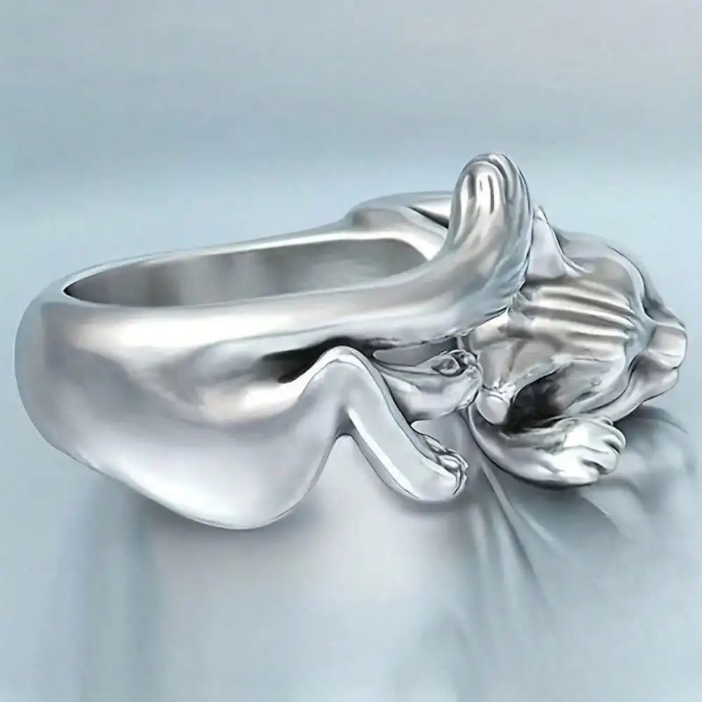 Women's retro cute adjustable open-ended cat ring, suitable for Halloween parties and banquet accessories image 3