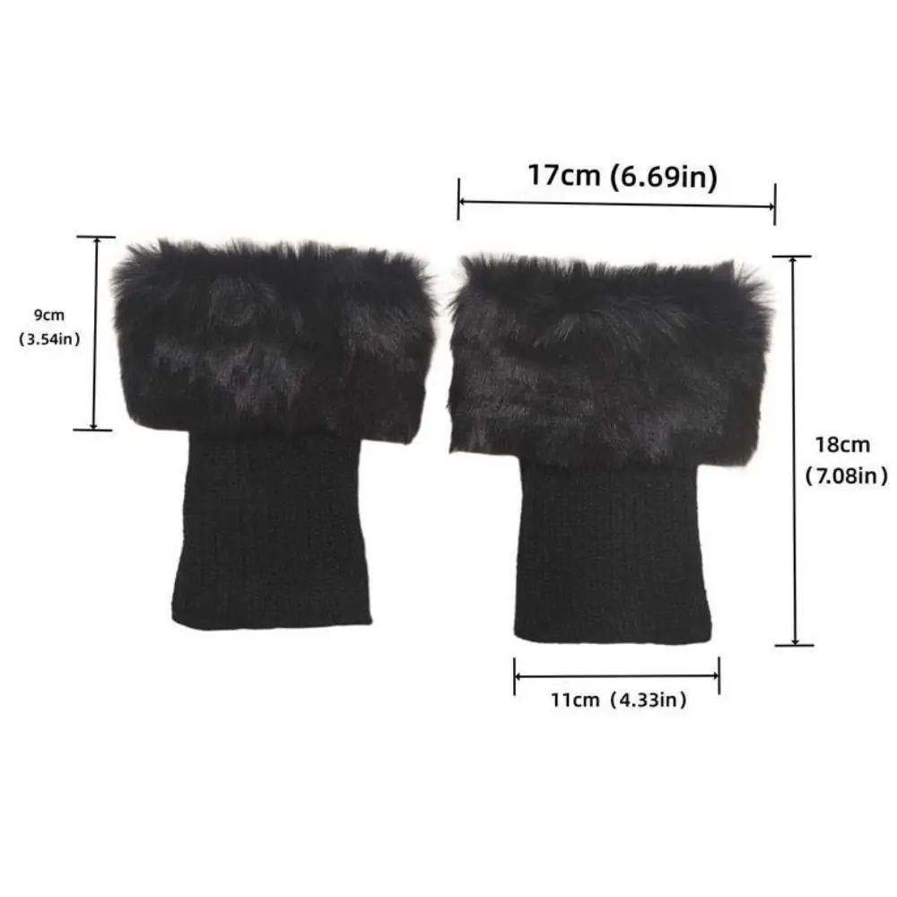 Mode Zachte Pluizige Nepbont Beenwarmers Effen Kleur Kleurrijke Korte Knielaarzen Cover Dikke Elastische Warme Voet Mouw Winter