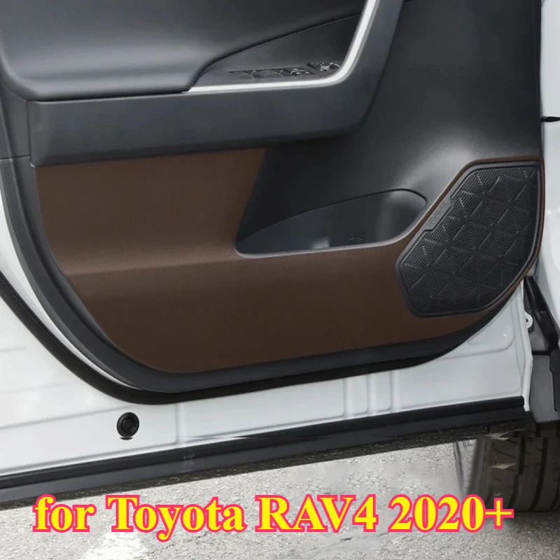 

Leather Car Interior Sticker For Toyota RAV4 RAV 4 2020 2021 2022 2023 2024 Door Anti-Kick Mat Door Sill Guards Strip