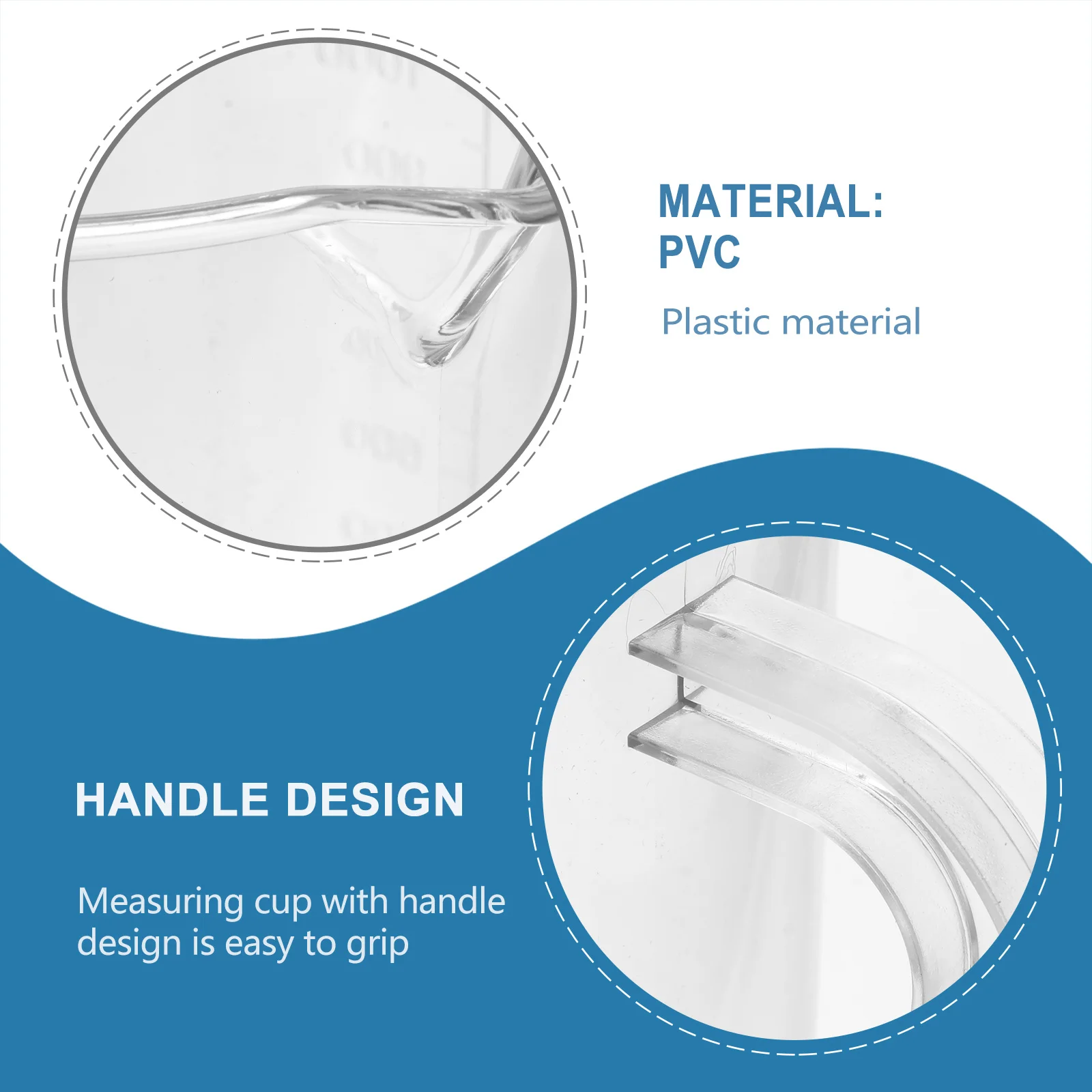 

1Pcs Graduated Plastic Measuring Jug Kitchen Transparent Baking Cup Handle Liquid Measurement Plastic Measuring Jug