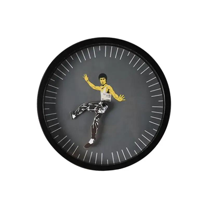 Kung Fu Wall Clock Bruce Xiaolong  Wall Clock Chinese Kung Fu Style Clock Home Decorations Ersonality Creative Round Clock