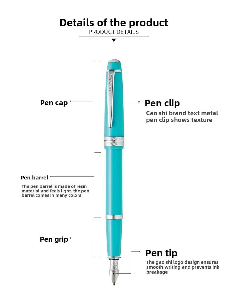 مجموعة أقلام حبر كروس الأصلية للكتابة المدرسية، 12 قلم حبر ملون، هدية قرطاسية (NB503)