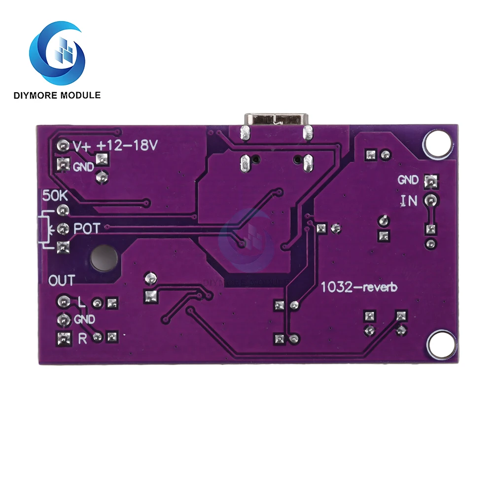 DC12-18V dsp módulo de reverberação digital anti assobio computador tuning efeitos sonoros console de mistura placa de reverberação de áudio