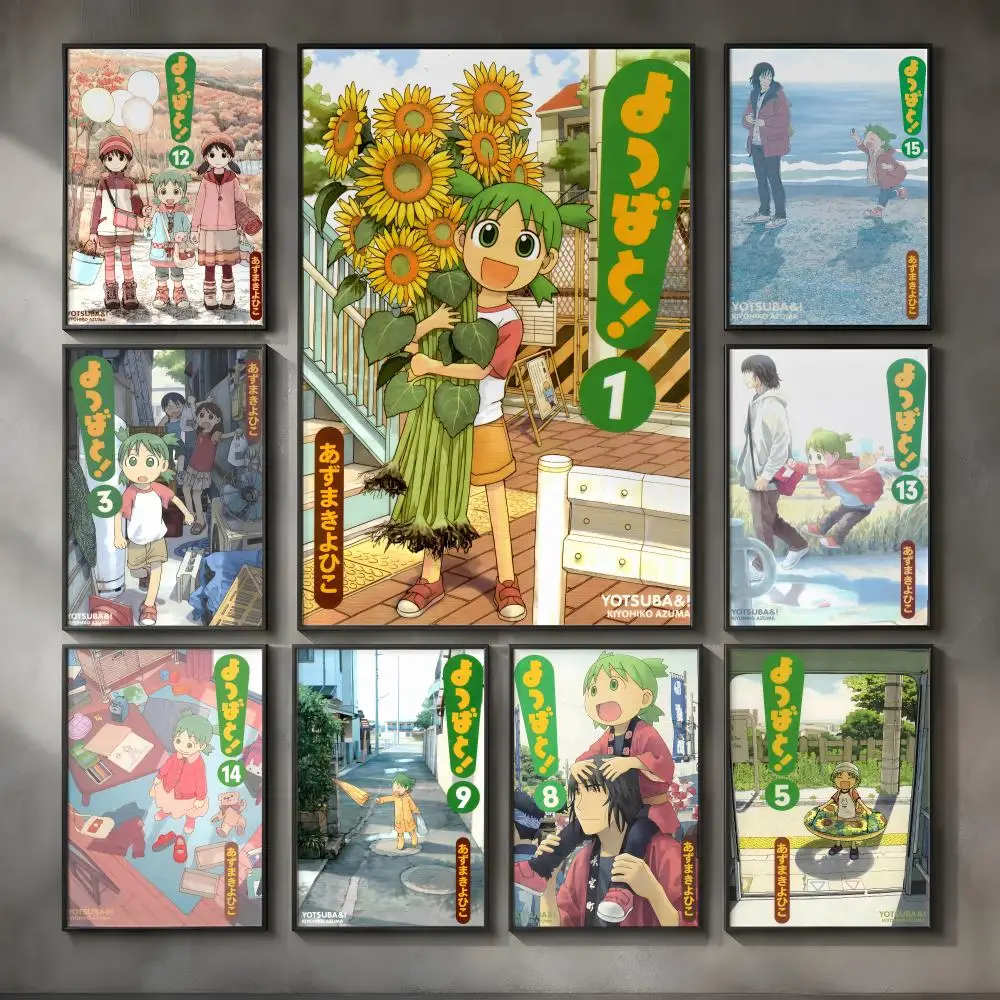Manga Y-Yotsuba to-o Poster Vintage Self Adhesive PP Wall Art for Living Room Bar Bedroom Home Decor Gift