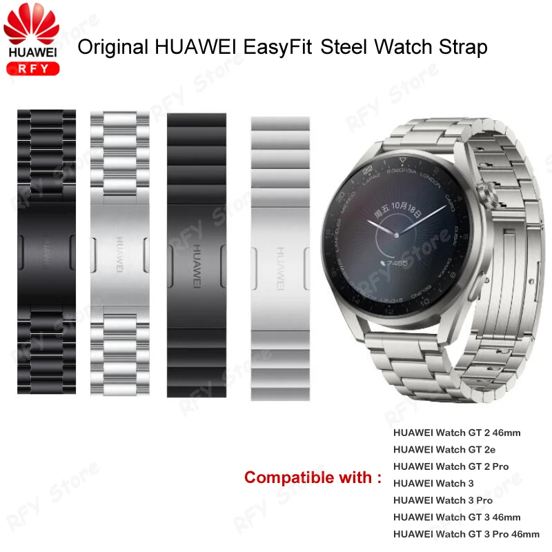 Original HUAWEI Watch GT 3 Strap GT 3 Pro Metal Steel Titanium Replaceable Bracelet Watch 3 Pro GT 2 Alternative Watchband 22mm