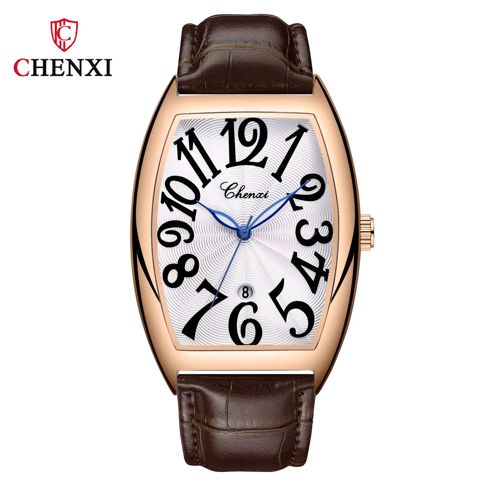CHENXI Men's Luminous Leather Strap Quartz Watch, Gift Clock