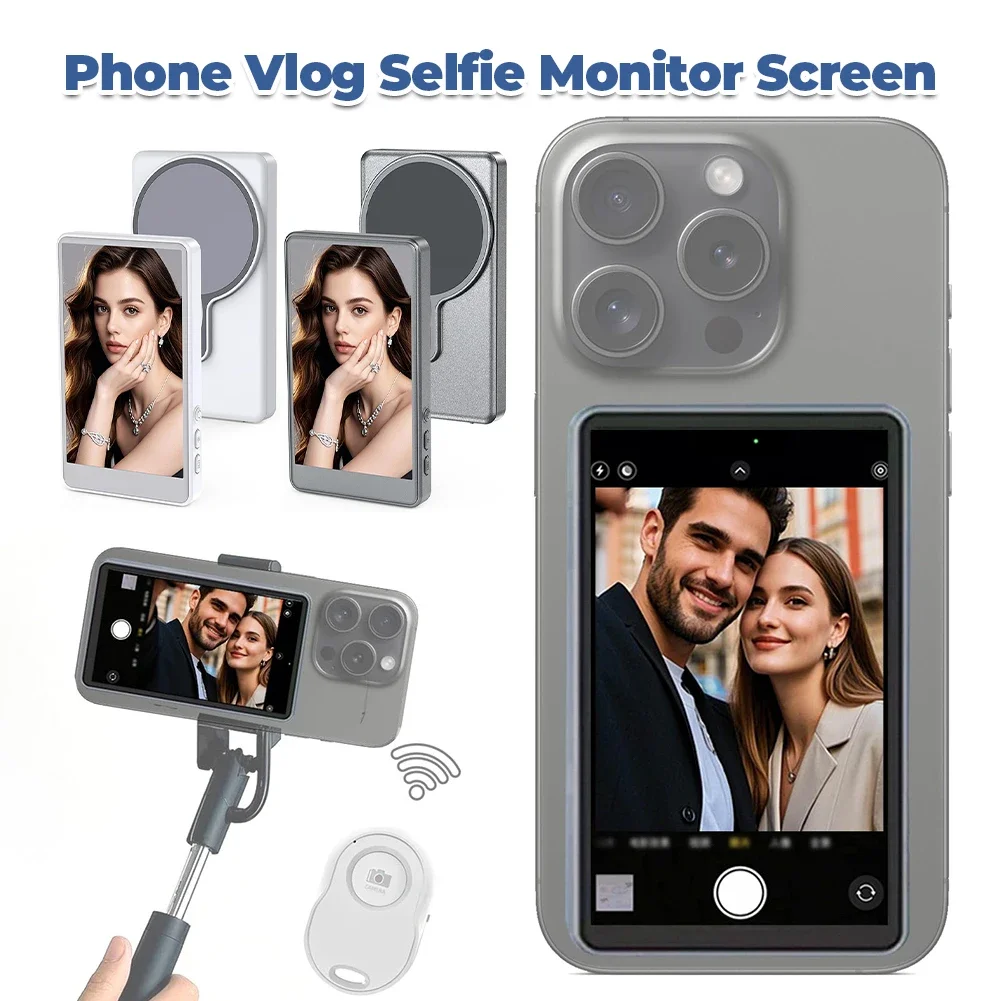 Magnetisches Telefon Vlog Selfie Monitor Bildschirm Rückkamera Monitor Rückkamera Monitor Bildschirm für Android iPhone Handy
