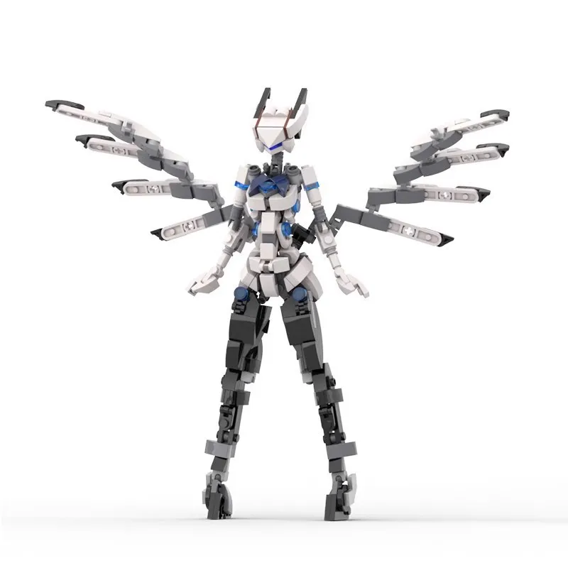 Creative Design Of Small Particle Humanoid Bunny Girl Angel Mecha With Movable Hands And Feet Desktop Decoration Model Toy