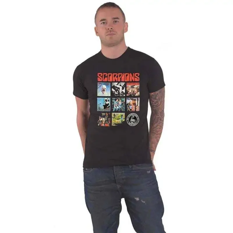 Scorpions T Shirt Remastered Band Logo New Official Mens Black