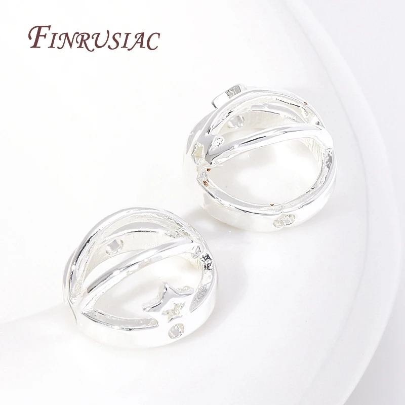 Round Bead Frame 18K Gold Plated Through Hole Bead Circle, Spacer Beads Connectors DIY Bracelet Necklace Beading Jewelry Making