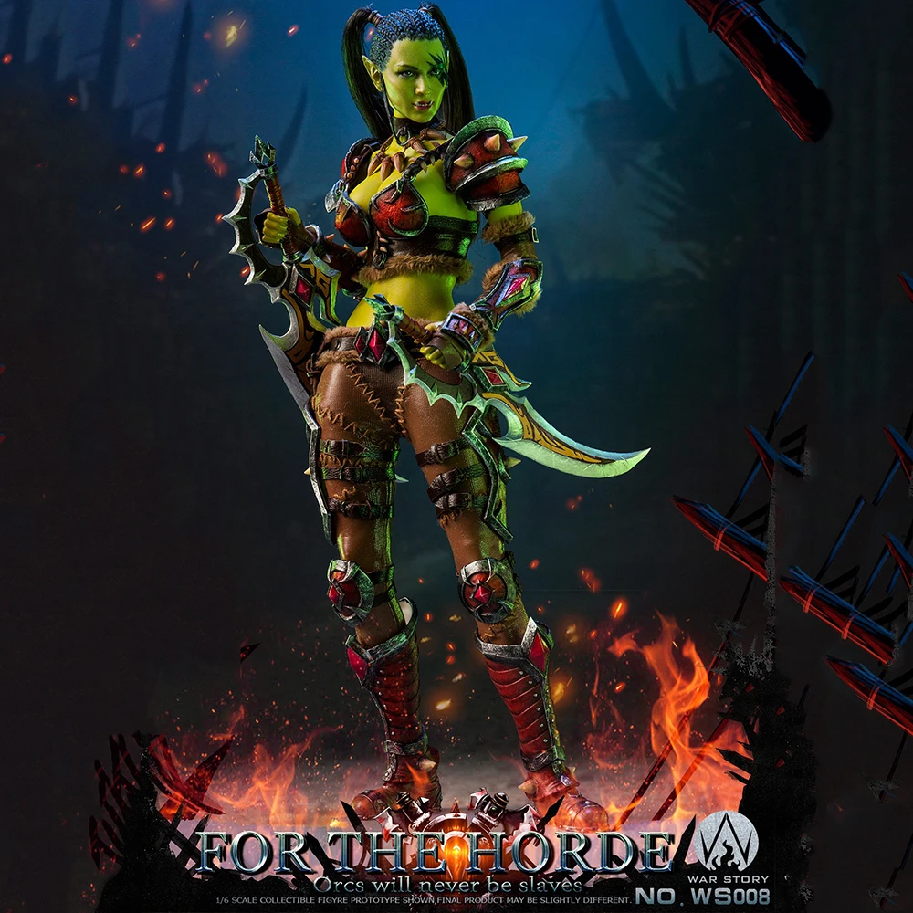 

War Story Ws008 1/6 Female Solider Orc Assassin Classic Anime Online Game Green Warrior Full Set 12Inch Action Figure Model