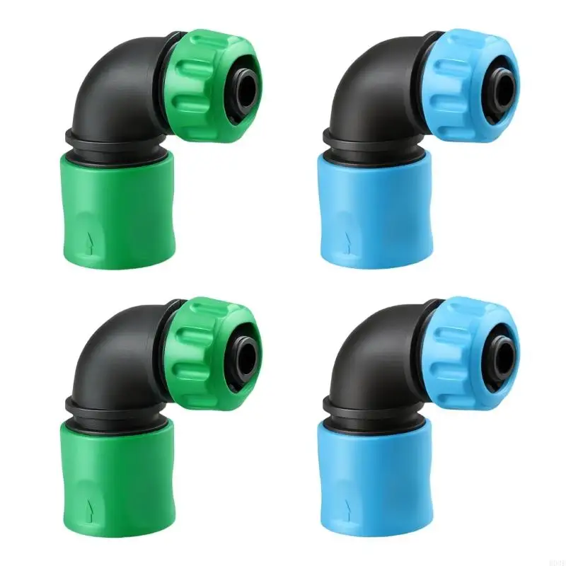 

4Pcs Garden Hose Quick Connectors 90 Degree Elbow ABS Water Fittings Suitable For Irrigation Vehicle Washing Outdoor Use B03E