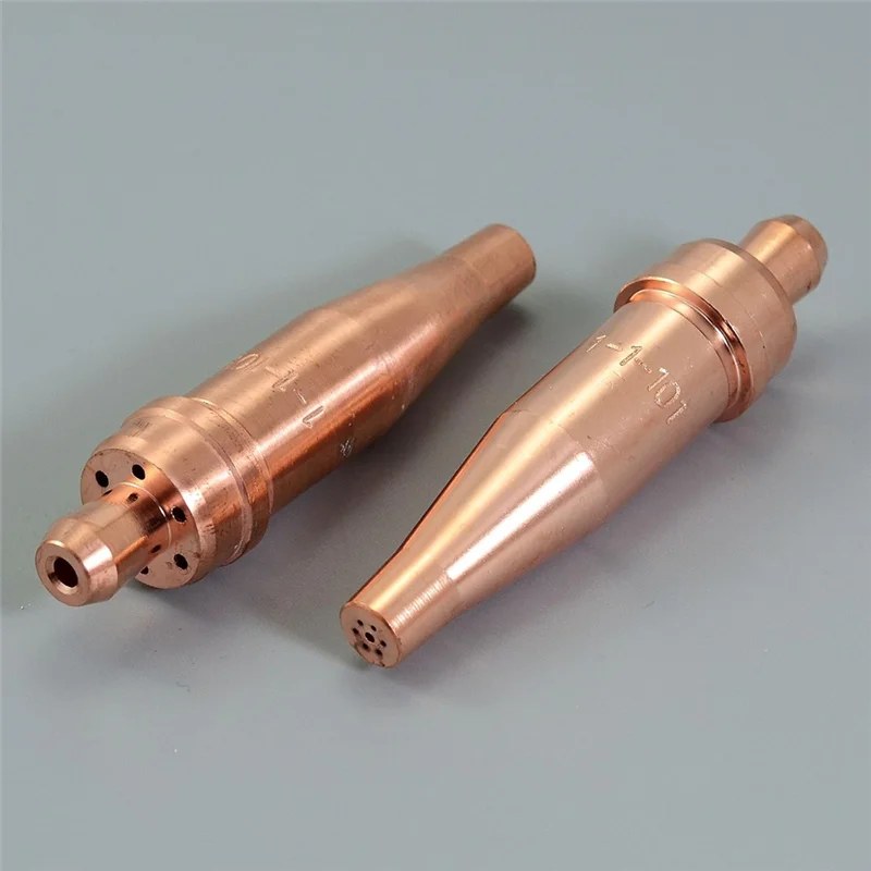 

AB66-1-1-101 Acetylene Cutting Torch Tips 2Pcs Acetylene Cutting Tips 1-101 Size Fit Oxyfuel Cutting Torch Cutting Nozzle