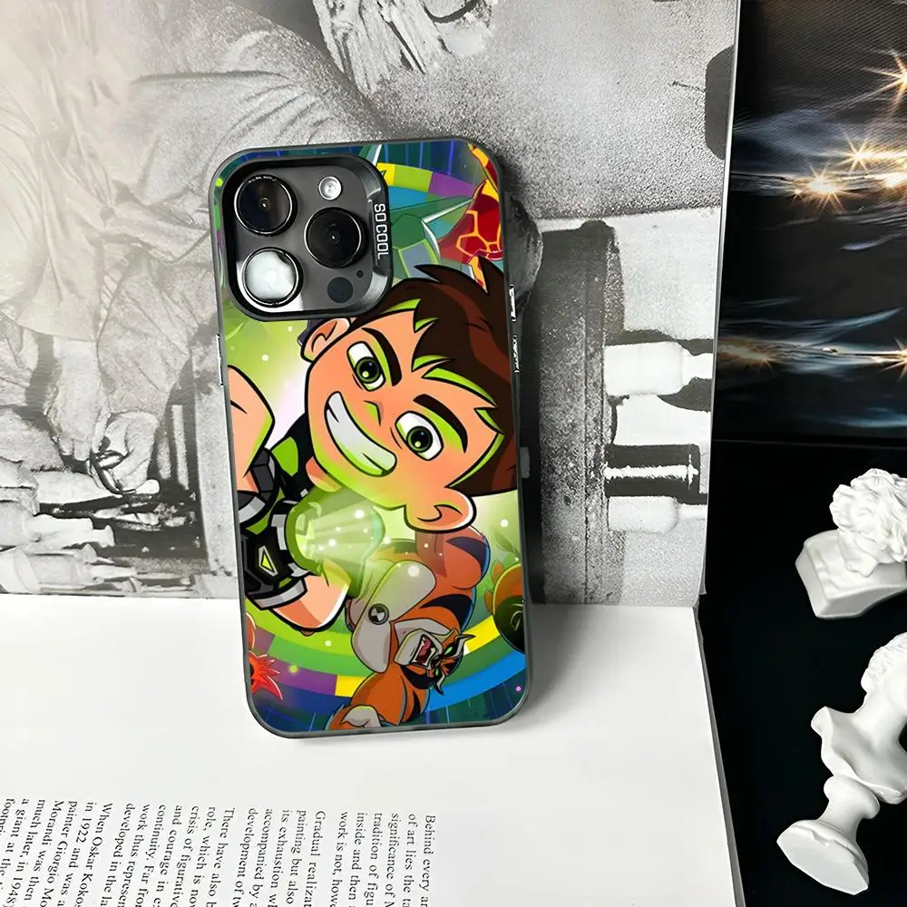 B-Ben Cartoon 10 Phone Case Matte Colored Silver For iPhone 16 15 14 13 12 11 Pro Max Plus XS X Shockproof Hard Cover