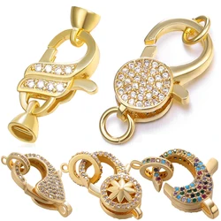 Juya-Cierre de mosquetón chapado en oro Real, accesorio de 18K, cierre de langosta, Material para costura DIY, cuentas, perlas, fabricación de joyas