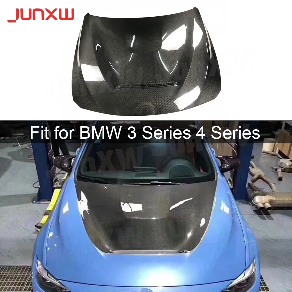 Real Carbon Fiber Front Engine Hood Cover For BMW 3 Series F30 F32 F80 M3 4 Series F82 F83 M4 2015-2019 Car Bonnet Cap Styling