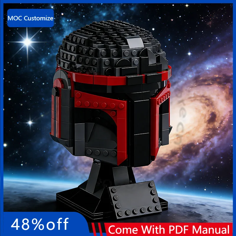 

Набор для сборки шлема рыцаря (584 детали), модульный конструктор MOC Death Watch, популярная развивающая игрушка-конструктор для самостоятельной сборки, подарок на праздник