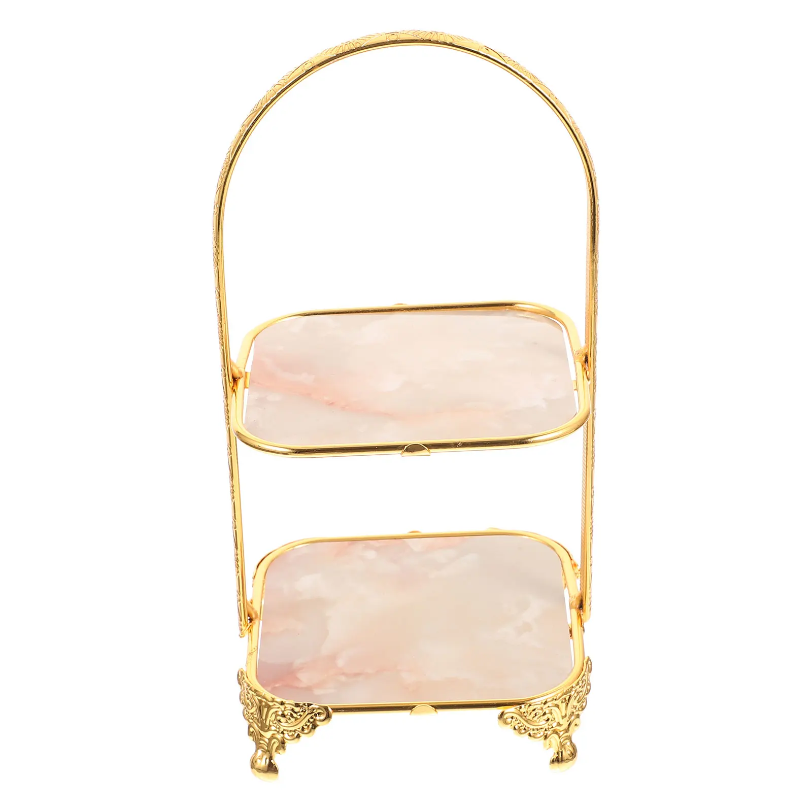 

Iron Cake Stand Pastry Display Tray Tiered Dessert Birthday Fruit Holder Table Cupcake Serving Stable Double Layer Storage Space