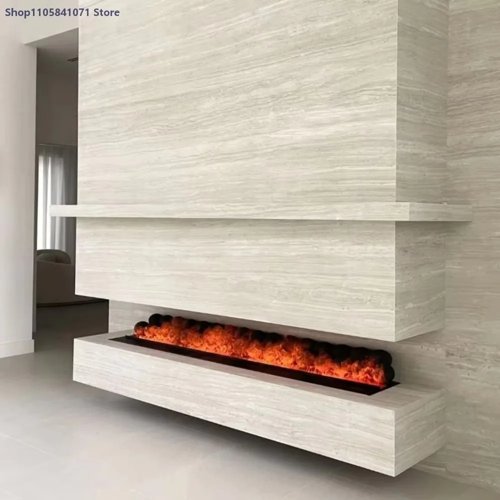 1200mm Modern Electric Fireplace 3D Water Vapor Flame Smart App Control Recessed Heater for Home Decor