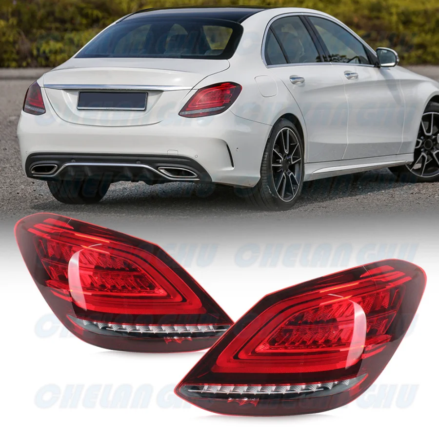 

LED Tail Light For Benz W205 LHD C180 C200 C250 C300 C350e C63 C43 2018 2019 2020 2021 1 Pair Rear Fog Lamp Car accessories