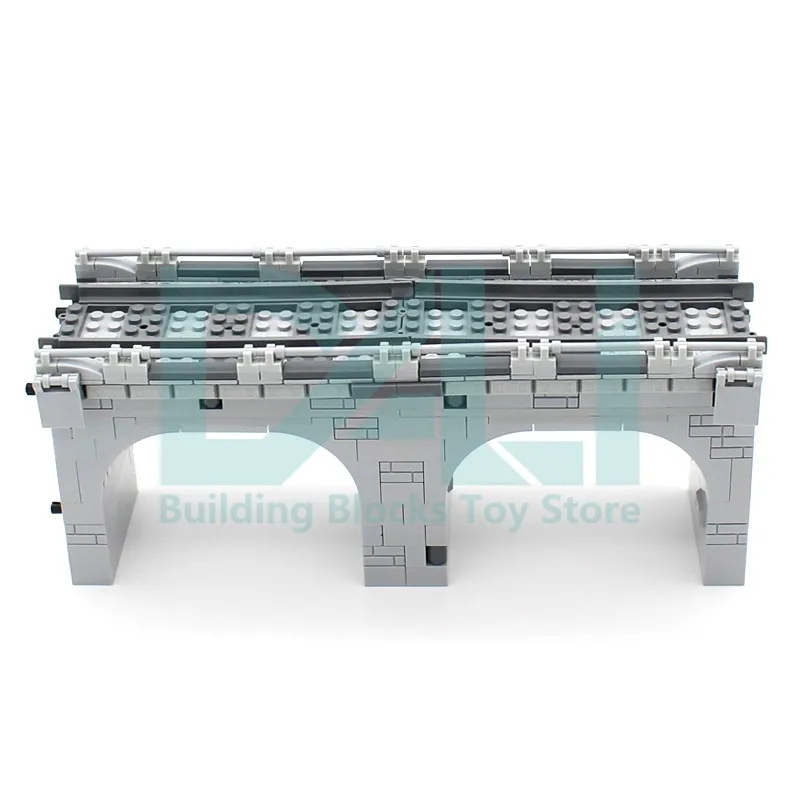 317Pcs MOC Parts Train City Urban Rail Straight Track Bridge Elevated Bridge Building BloskS Bricks DIY Creativity Toy