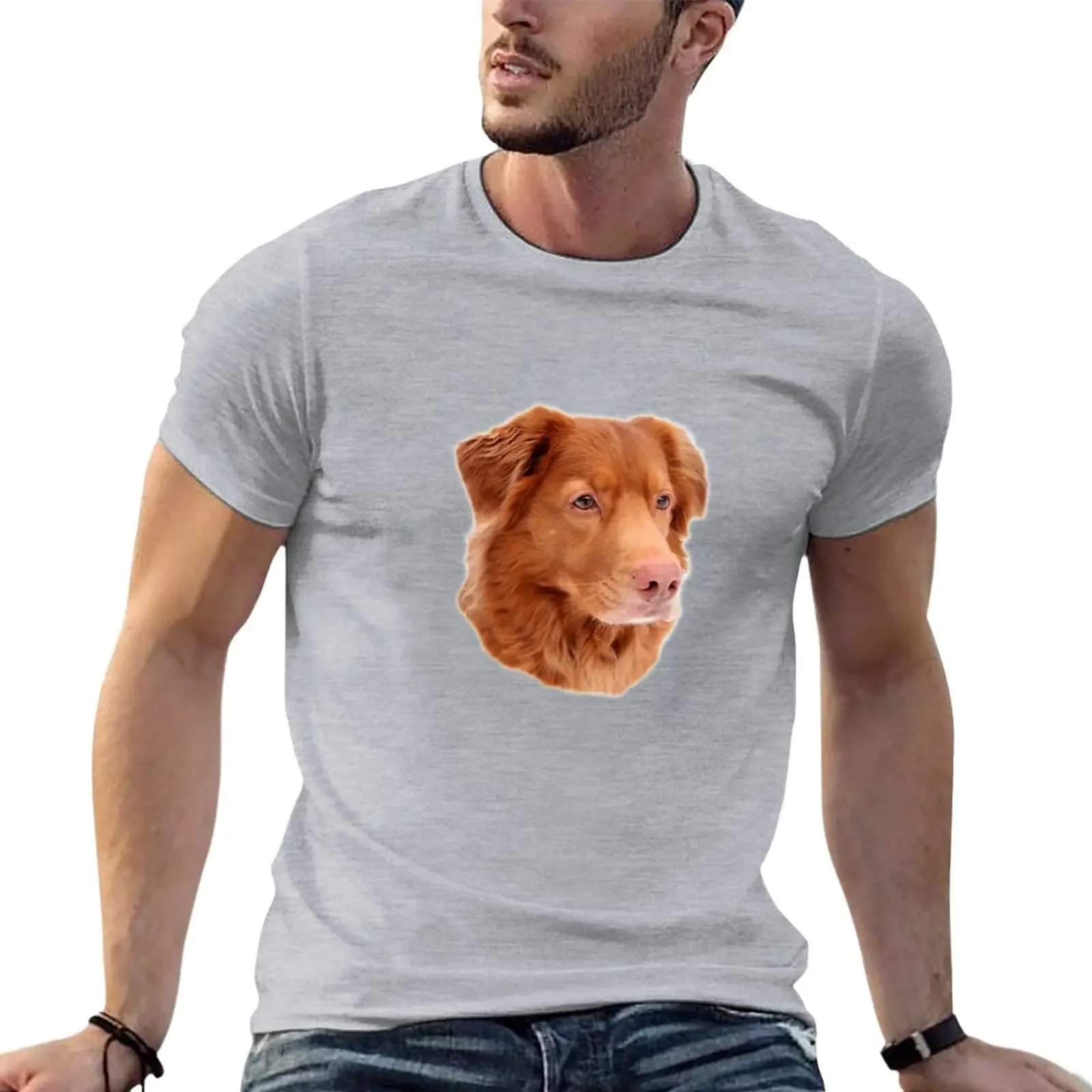 

Cute Ducktolling Retriever photograph T-Shirt summer tops plain korean fashion customs design your own t shirts for men