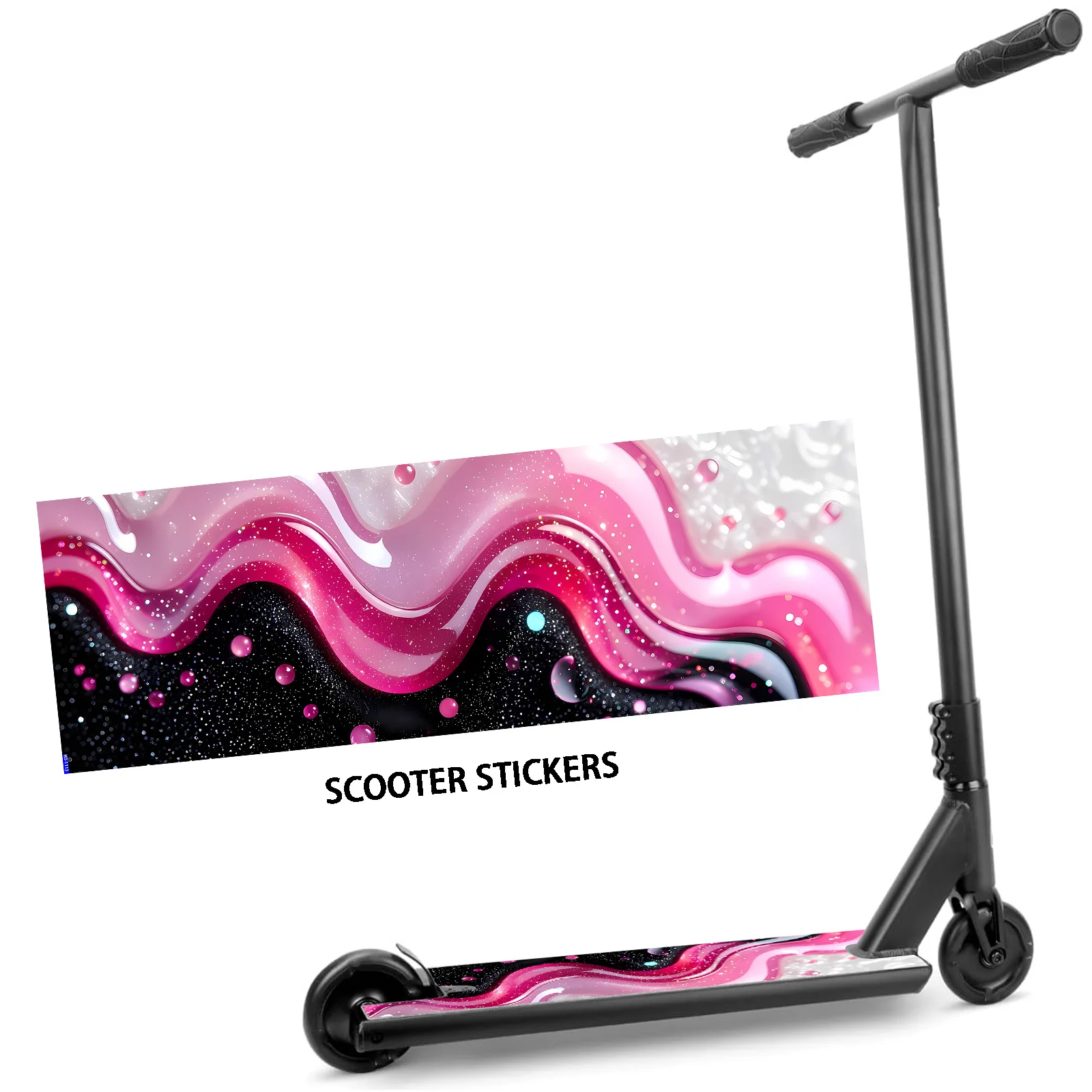 

Наклейка на скутер Pink Black Stardust Tide Fan, крутая креативная наклейка для декора кузова, декоративная наклейка на скутер, ПВХ-наклейка, простая в использовании