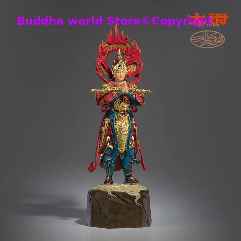 Global Limited TOP Painted Buddha figure Skanda God Family Protection God copper carving 100% Handmade Boss luxury decoration