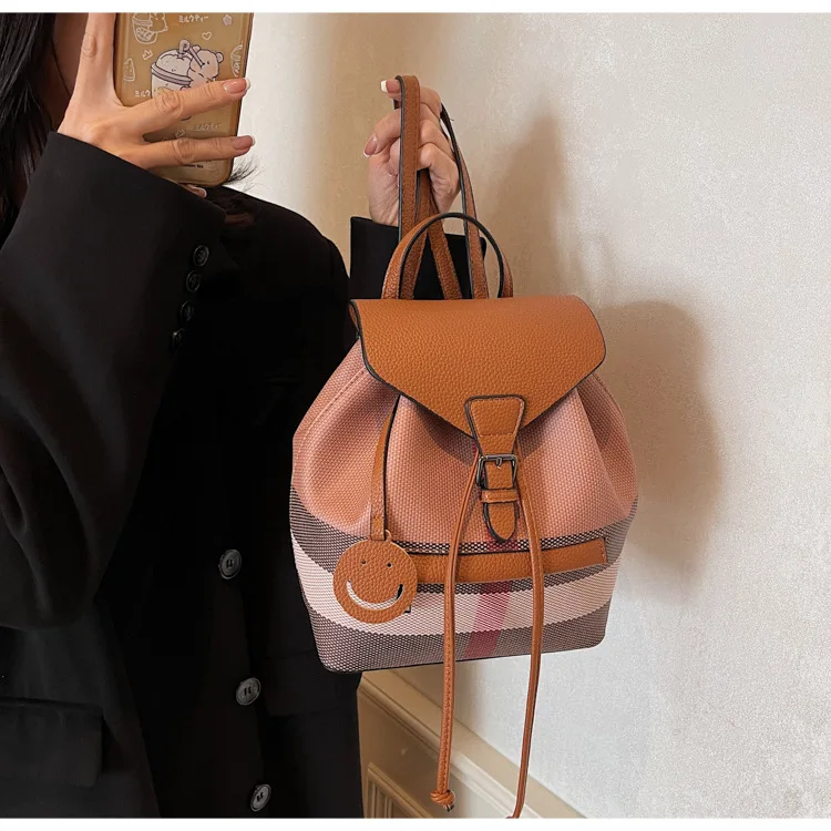 

2025 New Premium Classic Plaid Backpack - Trendy Noble Light Luxury Style, Internet Sensation (School/Commuter/Travel)