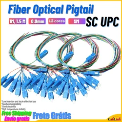 SC APC UPC Fiber Optical Colorful Pigtail 12 Colored LSZH Simplex Single Mode 0.9Mm 1.5m