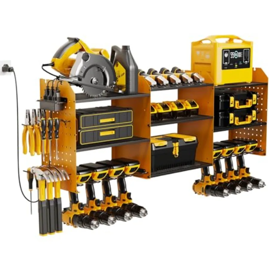 

Power Tool Orgazer wit Carging Station Wall Mount 3 Layer Expd eavy Duty Gara Orgazation 45.5 Inc Lengt Gara Tool Stora 8 Drill