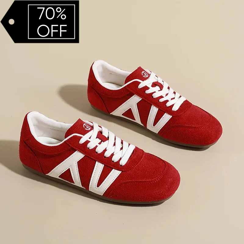 Zapatos Deqin de cuero genuino con suela blanda para mujer, zapatos ligeros de tacón plano, color caqui, casuales