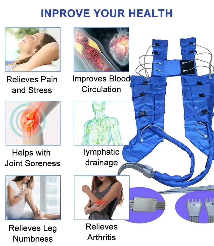 Latest Hot Selling Air Wave Pressure Lymphatic Drainage Vacuum Therapy Pressotherapy Machine Muscle Relax Body Massage