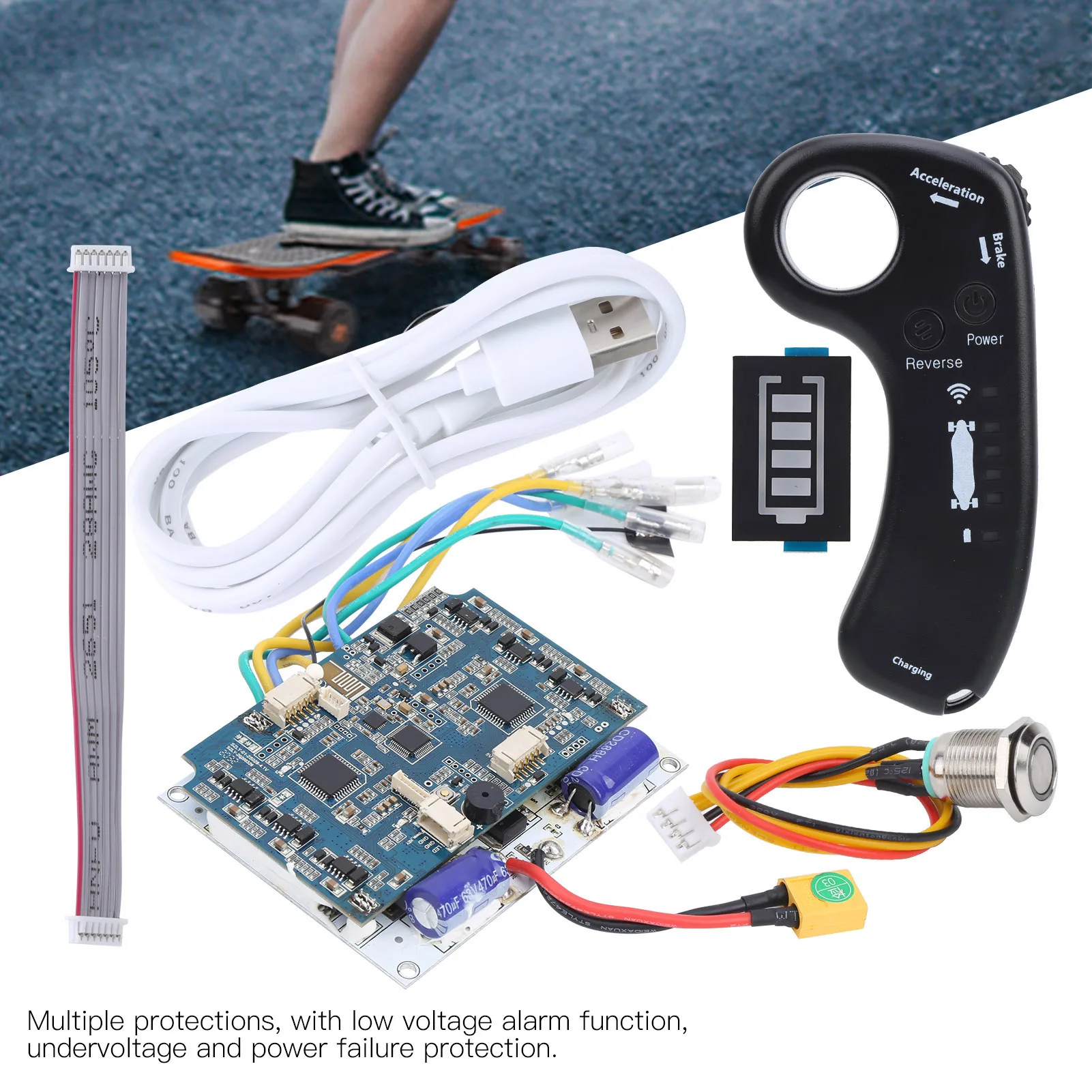 Scooter Controller Sinusoid Dual Drive Hub Motor Control Panel ESC Accessory Scooter Controller Set Electric Remote Control