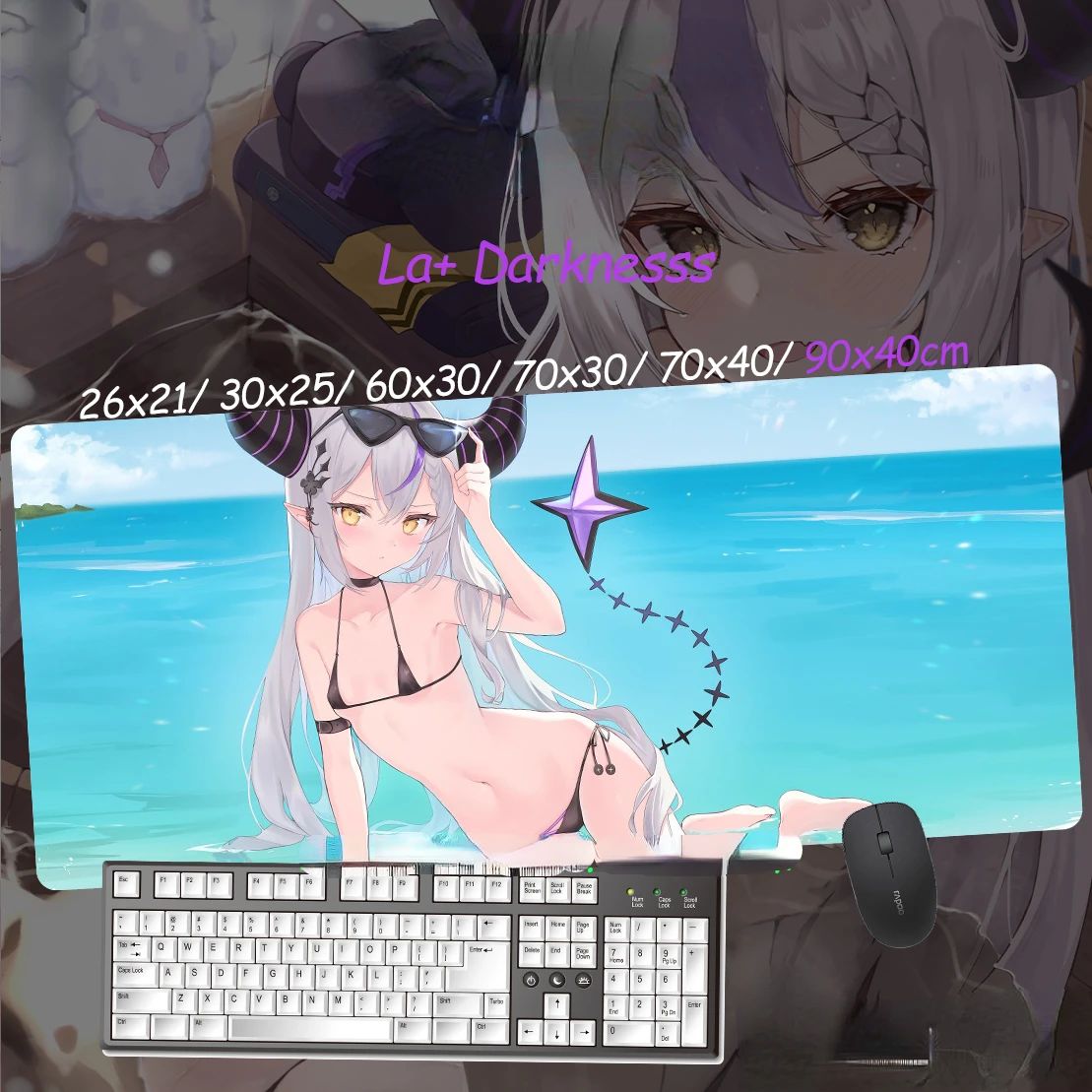 

Anime Gaming Custom Design XXL Mouse Pad Hololive Vtuber La Plus Darknesss Sexy Girl Large Desk Mat Computer Accessories DIY