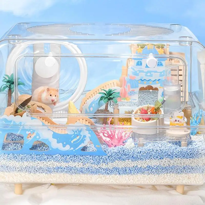 

Hamster Platforms Adjustable Hamster Cage Decor Small Animal Toys for Pet Bottle Ladder Shelf Water Food Feeder Home