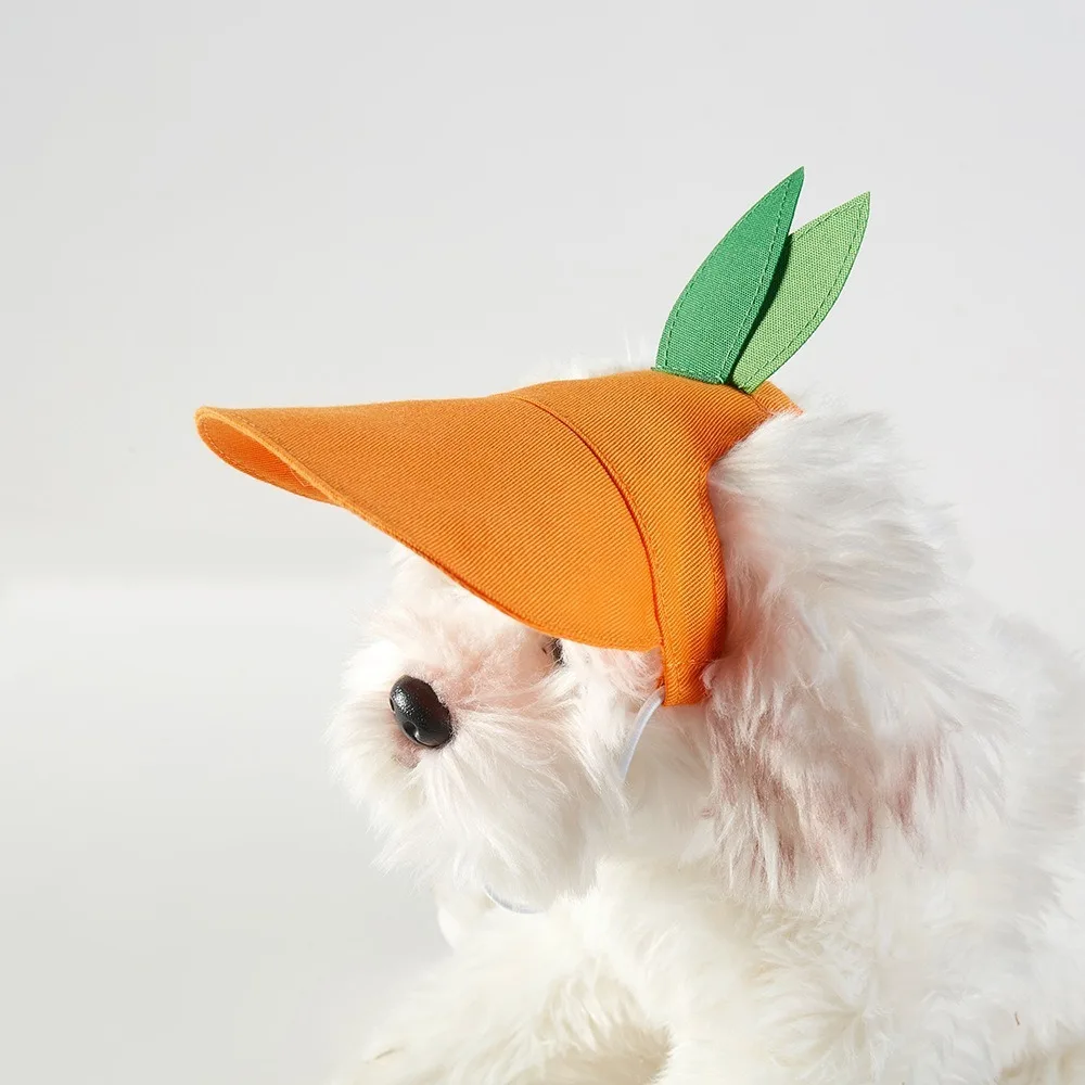 Pet Accessories Orange Dog Sun Hat Adjustable Breathable Dog
