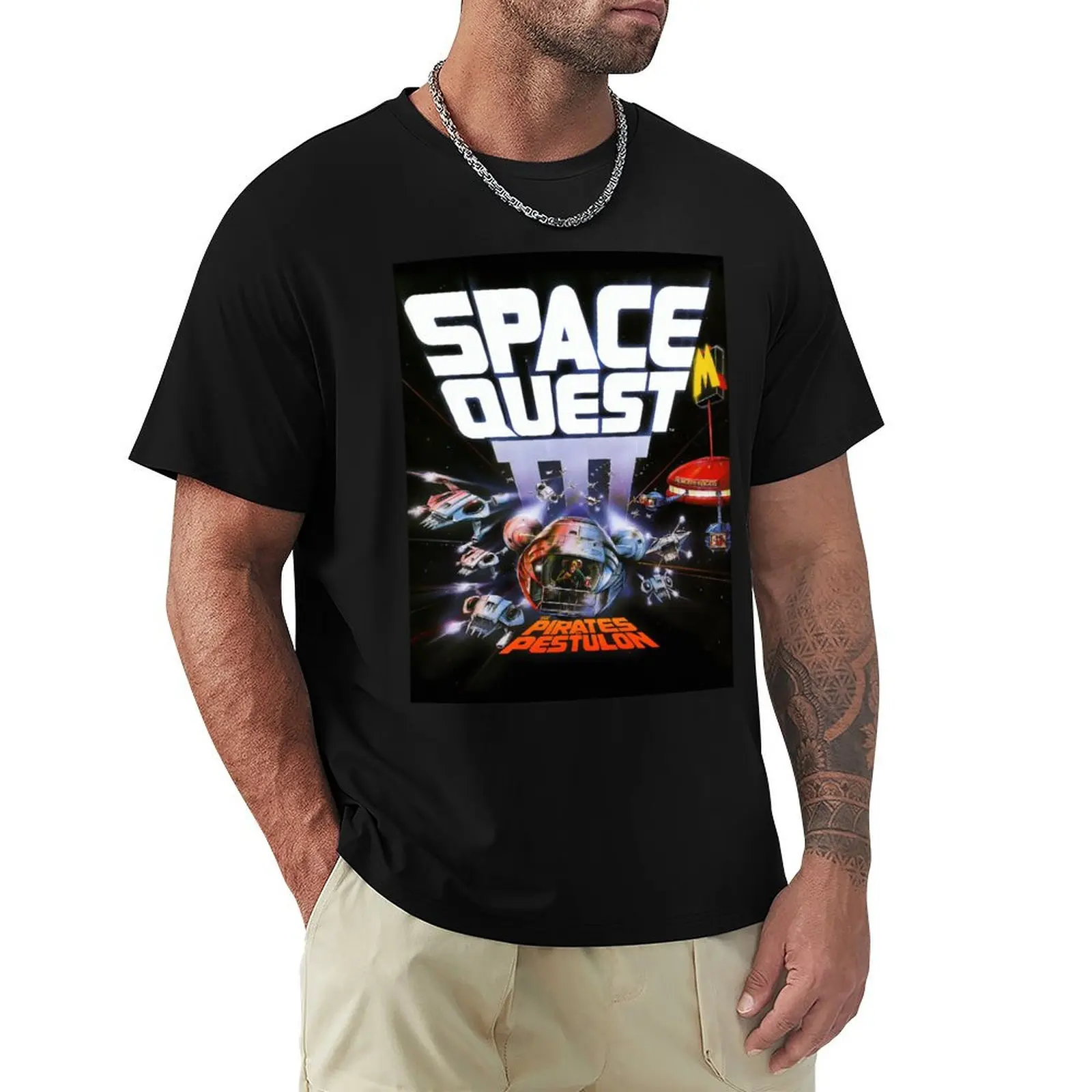 Classic Game Covers - Space Quest 3 T-Shirt man t shirts cotton T-Shirt