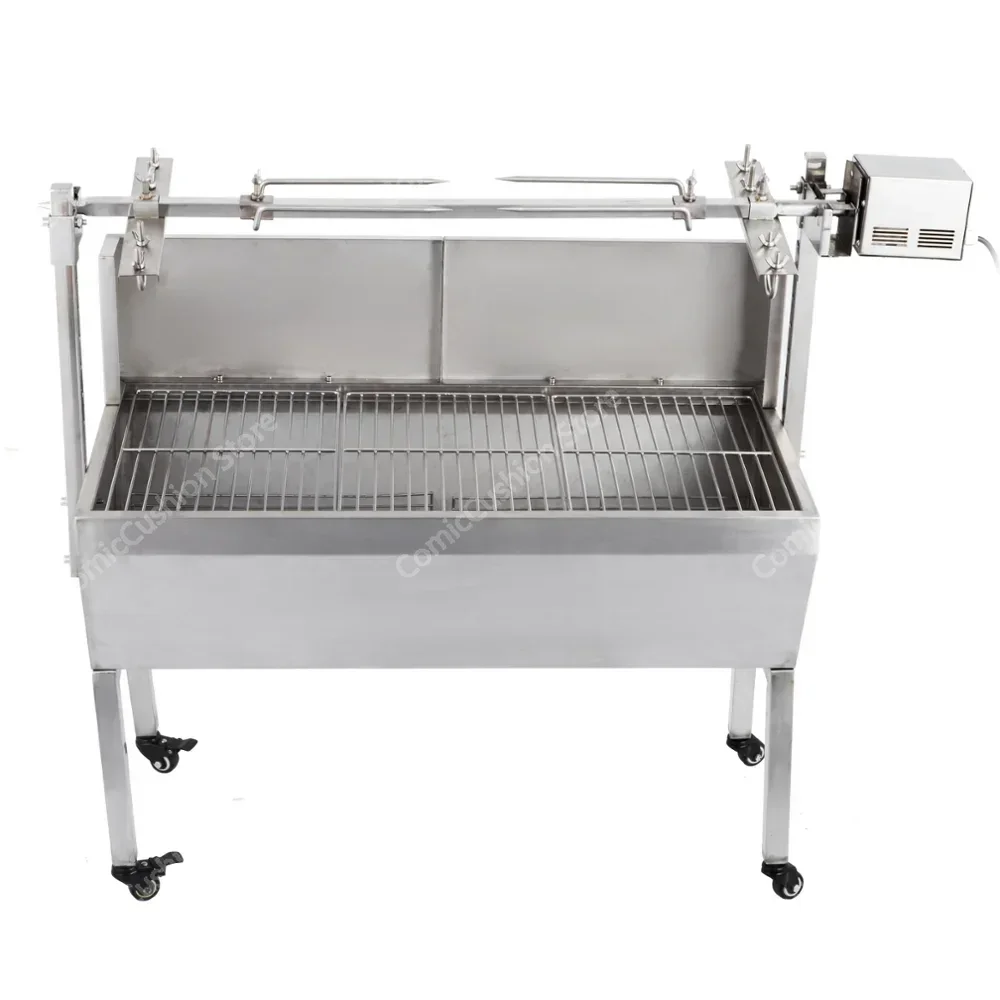 40kg Capability Electric Motor Roaster Lamb Grill Height Adjustable Stainless Steel 100 Lbs BBQ Pig Apit