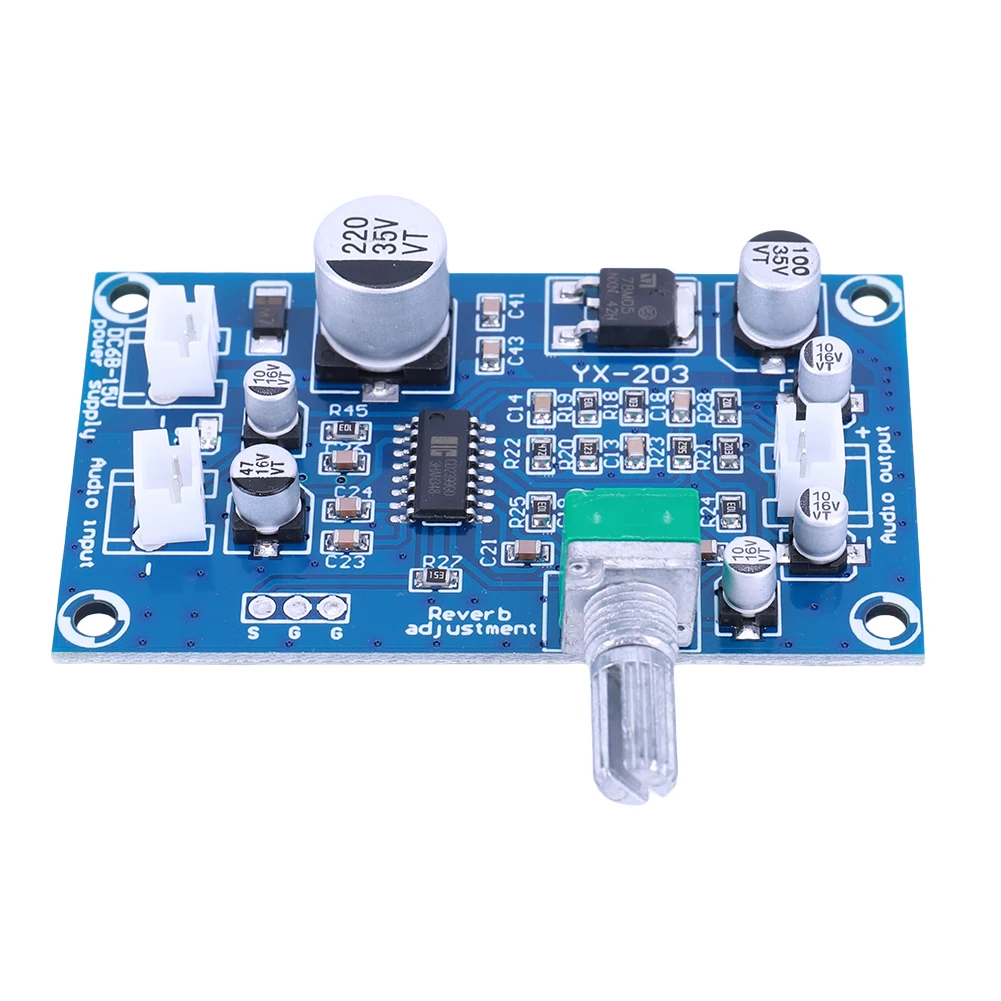 PT2399 Microphone Reverberation Board DC Single Power Supply M65831 Microphone Reverb Plate Preamplifier Reverberator