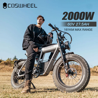 Coswheel Electric Bike For Adult CT20S Motorcyle Drit bike Ebike 20 Inch Fat Tire Bicycle 60V 27.5AH Bikes Electric Bicycle